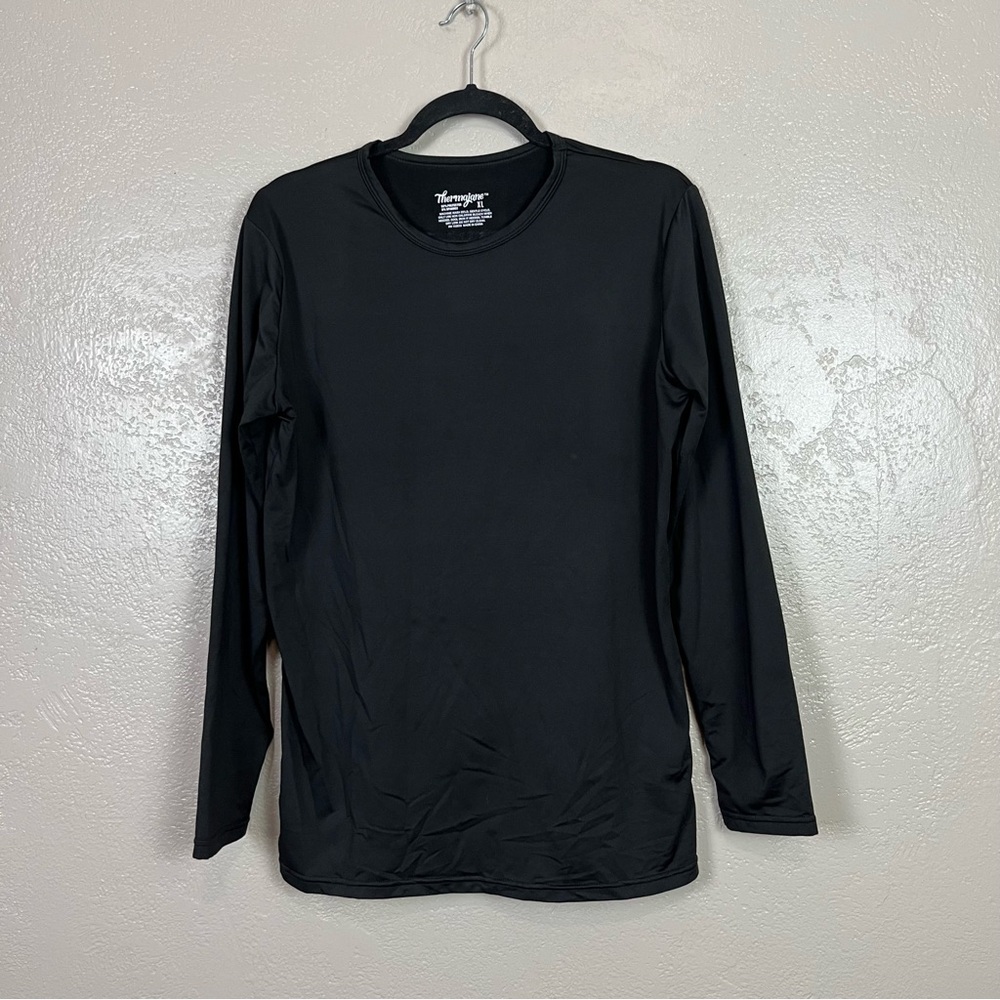 5 for‎ $30 Thermajane Top Womens XL Black Crew Neck Base Layer Long Sleeve